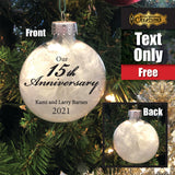 Personalized 15th Anniversary Glass Ornament