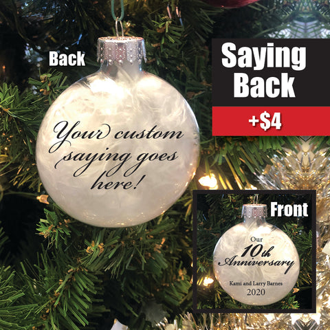 Personalized 10th Anniversary Glass Ornament
