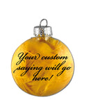 Beyond Wonderland Creations - Personalized Glass 50th Anniversary Ornament, Handcrafted & Unique 50th Anniversary Gifts (None, Custom Saying Back, Gold Feathers)