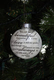 Personalized "Beautiful Memories" Memorial Glass Ornament