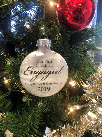 Personalized Our First Christmas Engaged Ornament