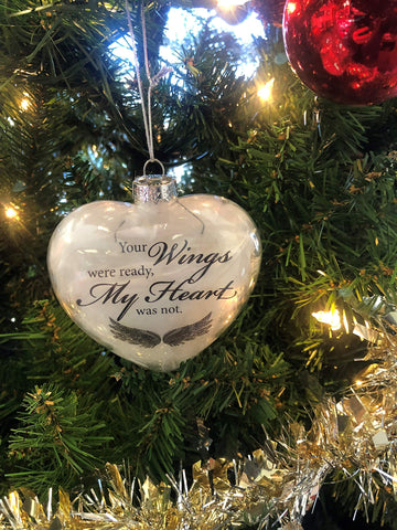 Personalized Memorial Ornament - Wings Were Ready - In Memory Keepsake and Sympathy Remembrance Gift