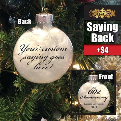Personalized (Any year) Anniversary Glass Ornament